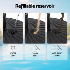 Instahut Outdoor Umbrella Base Weight Round Plastic Pole Holder 30-48mm Beach