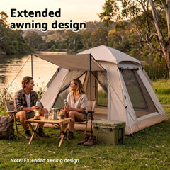 Weisshorn Camping Tent Family Shelter 210D Oxford Fabric Awning 210cm Khaki