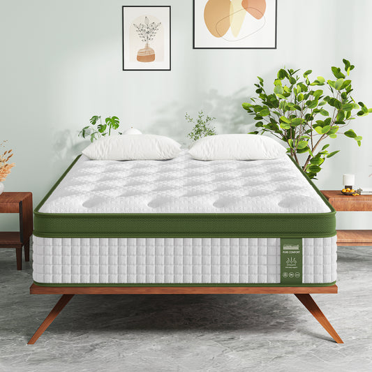 BedStory 34cm Single Latex Hybrid Mattress Medium Firm - 5 Zone Pocket Spring Bed for Pressure Relief Motion Isolation