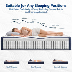 RoomSense Queen 26cm Firm Pocket Spring Mattress Bundle with 2 Pillows
