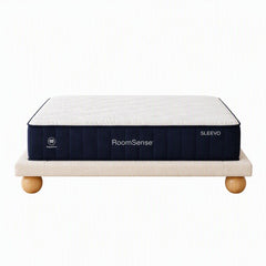 RoomSense Queen 26cm Firm Mattress Bundle with Beige Boucle Bed Frame