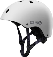 OutdoorMaster Youth & Kids Bike Helmet - Adjustable Multi-Sports Skateboard Helmet with Removable Liners for Balance Bike, Toddler Scooter, One Wheel Hoverboard-White-Large