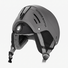 OutdoorMaster Kelvin II Ski Helmet - Snow Sport Helmet Snowboard Helmet for Men Women & Youth Grey M