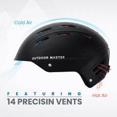 OutdoorMaster Kelvin II Ski Helmet - Snow Sport Helmet Snowboard Helmet for Men Women & Youth White L