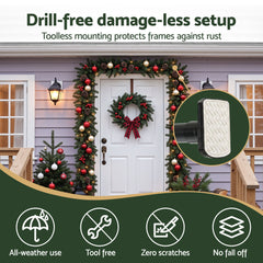 Jingle Jollys Christmas Garland Hook Hanger Wreath Fits 85-125CM Door No Drill
