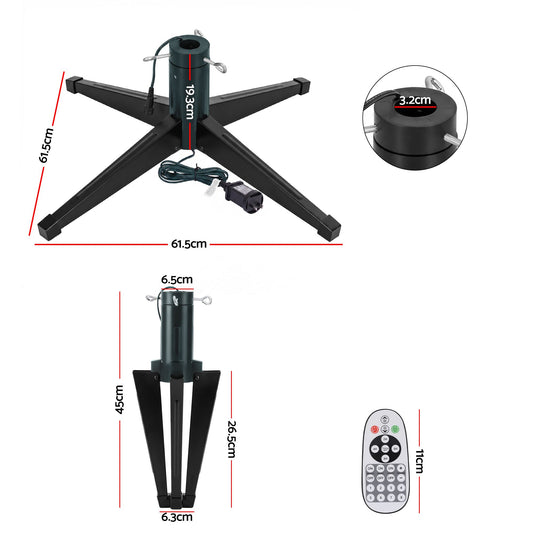 Jingle Jollys Christmas Tree Stand 360° Rotating for Xmas Tree Up to 2.7M with Remote Control