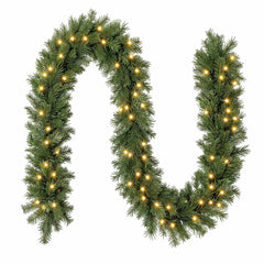 Jingle Jollys 2.7M Christmas Garland 8 Mode LED Lights Timing 200Tips Xmas Decor