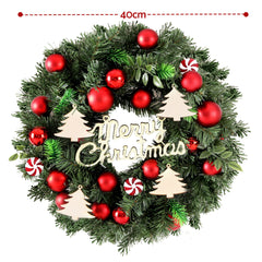 Jingle Jollys Christmas Wreath 40CM Xmas Garland Baubles Ornaments Party Decor