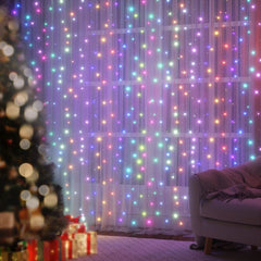Jingle Jollys 6x3m Christmas Curtain Lights 960 LED RGB Remote Hanging Fairy Backdrop