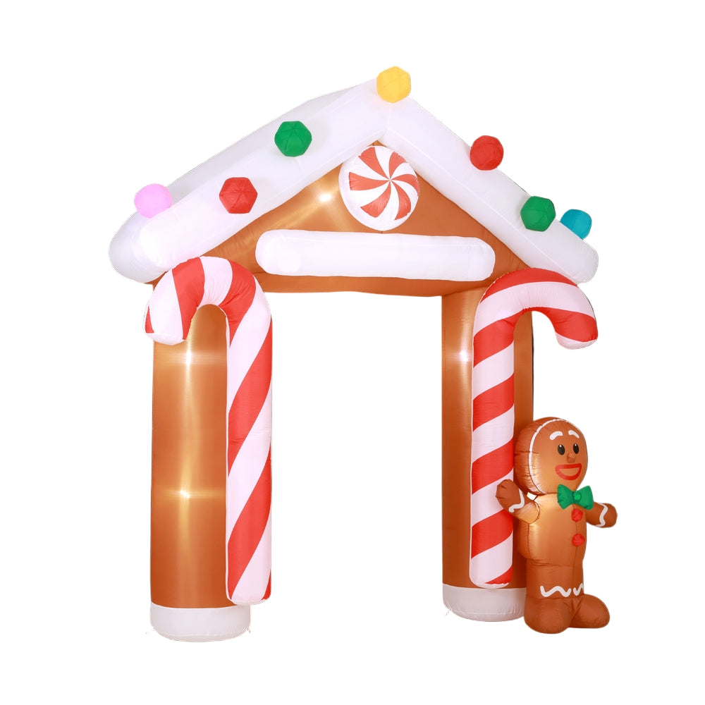 Jingle Jollys Christmas Inflatable Archwary Ginger 2.8M Illuminated Decorations