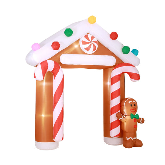Jingle Jollys Christmas Inflatable Archwary Ginger 2.8M Illuminated Decorations