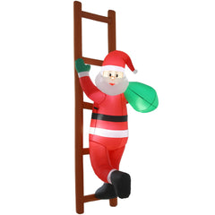 Jingle Jollys Christmas Inflatable Santa Climbing Ladder 2.45M Height LED Decorations Illuminated