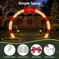 Jingle Jollys 2.5m Christmas Archway Pre-Lit Christmas Arch Warm White LED Outdoor Garden Decoration