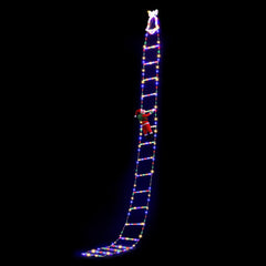 Jingle Jollys 3.5M Christmas Lights 300 LED Ladder Light with Santa Claus Decor