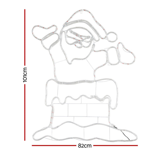 1M Christmas Lights 248 LED Santa Motif Light Decorations Jingle Jollys