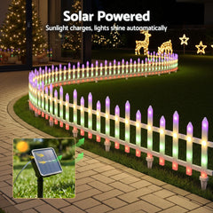 Jingle Jollys 3m Solar Christmas Fence Lights Outdoor Garden Path Decor Multicolour 8pc