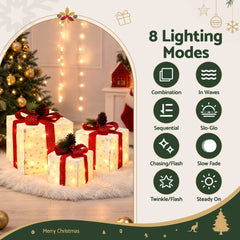 Jingle Jollys Christmas Decorations 3PC Lighted Gift Boxes Christmas Lights