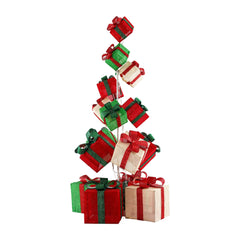 Jingle Jollys Christmas Decorations Lighted Gift Box Tower Christmas Lights Stackable 170cm