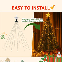 Jingle Jollys 2.5M Christmas Lights Waterfall String Light 300 LED Star Topper