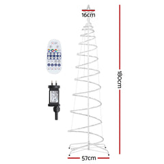 Jingle Jollys Christmas Tree 1.8m 100 RGB LED Rope Lights Xmas Trees Decoration