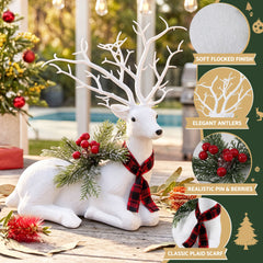 Jingle Jollys Christmas Reindeer 32cm Glitter Deer Ornaments Party Decorations