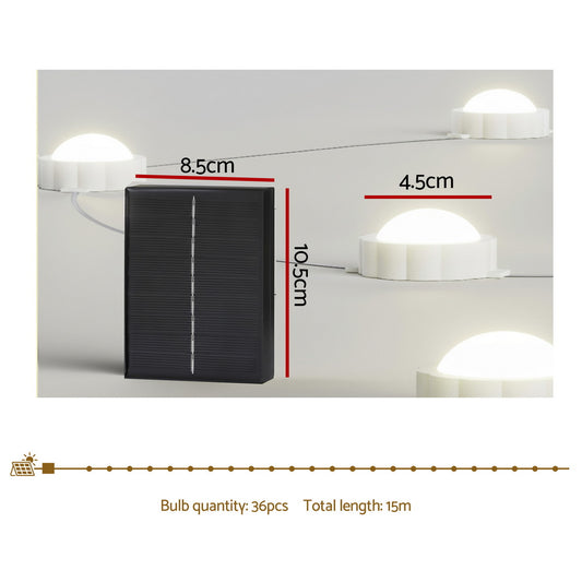 Jingle Jollys 15M Christmas Lights Permanent String Eaves Light 36 LED Decoration