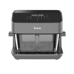 Tourua 8L Dual Zone Glass Air Fryer with WiFi Smart Control 8 Presets Removable Divider 2200W Digital Touch Air Fryer for Family Cooking