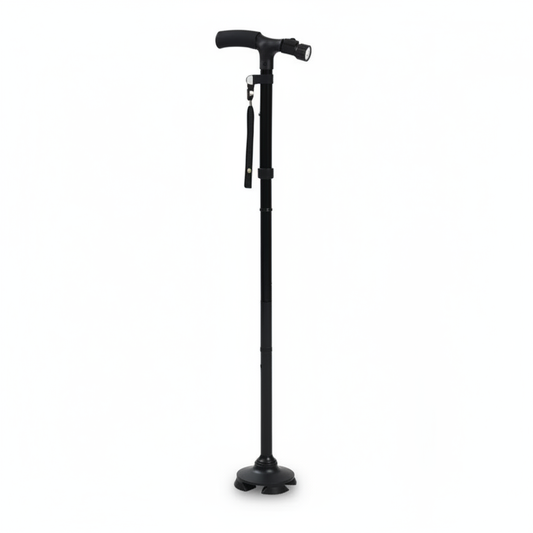 Walking Stick Cane Folding Handle Adjustable fixed LED Light Aid Holder Lighting