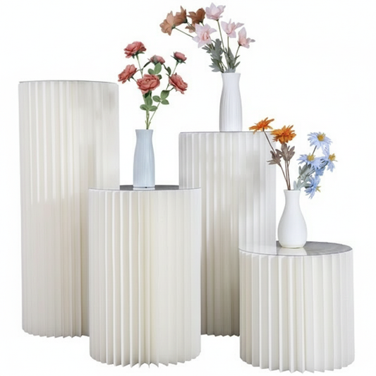 4 Hard Carboard Display Stand Round Plinth Cylinder Pedestal Wedding Flower