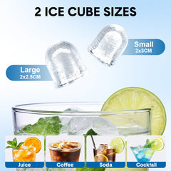 Automatic Ice Maker Portable Ice Cube Making Machine Self-Cleaning Function Includes Basket and Spoon for Home Office Camping 12Kg Ice Volume in 24 Hrs