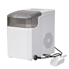 Automatic Ice Maker Portable Ice Cube Making Machine Self-Cleaning Function Includes Basket and Spoon for Home Office Camping 12Kg Ice Volume in 24 Hrs