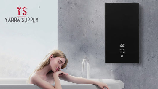 8800W Instant Hot Water Heater 220V Tankless Hot Water on Demand Under Sink Bathroom With Digital Temperature Display Kitchen Saving Energy Black