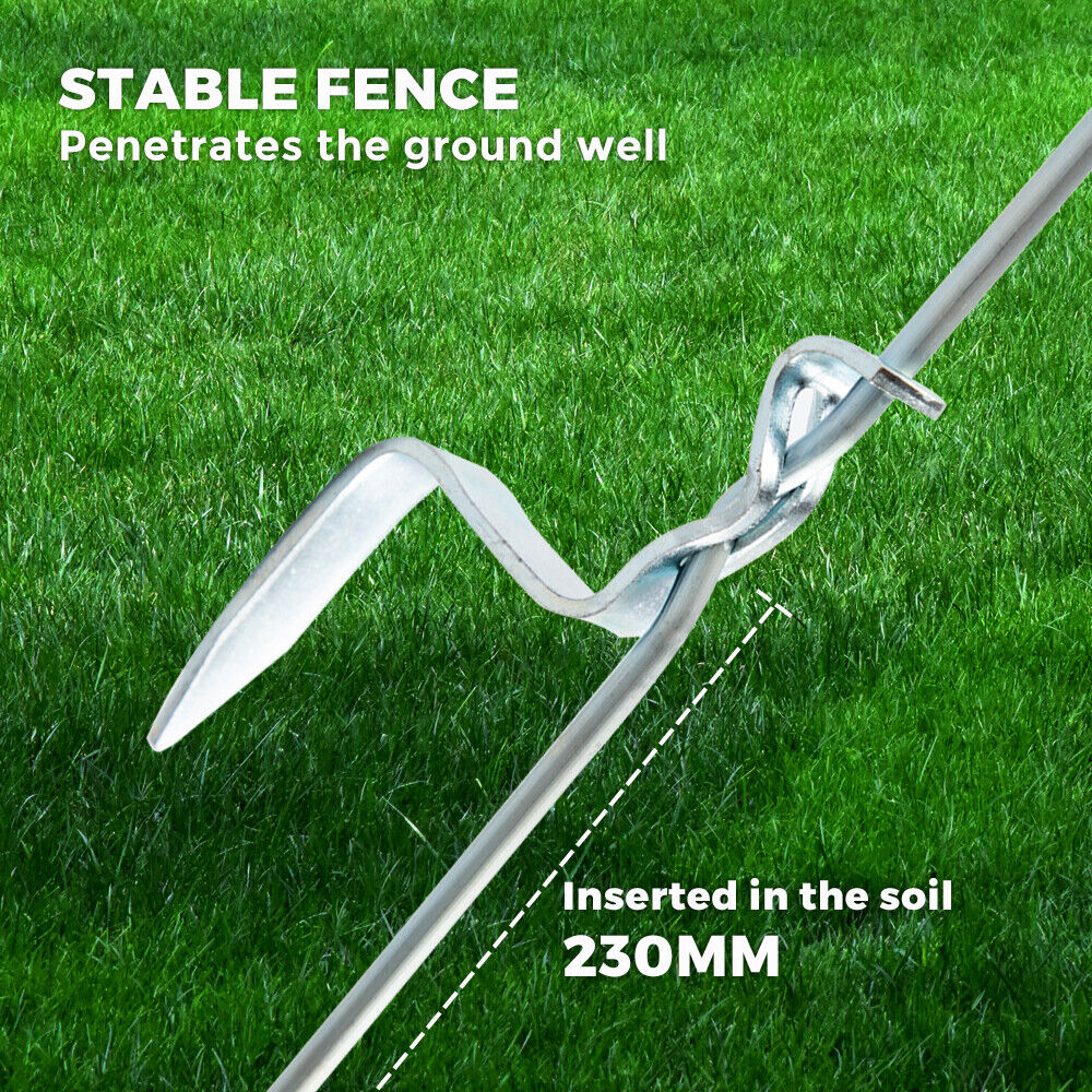20PCS Tread in Pigtail Steel Posts Fence Pigtail Posts Electric Fence Anti-rust Pig Tail Strip Graze for Graze Farming Tape Fencing