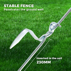 20PCS Tread in Pigtail Steel Posts Fence Pigtail Posts Electric Fence Anti-rust Pig Tail Strip Graze for Graze Farming Tape Fencing