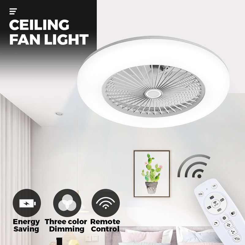 White LED Ceiling Fan Light Smart APP Remote Control