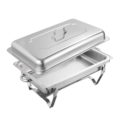 Alston 9Lx1 Food Buffet Warmer Pan Bain Marie Bow Chafing Dish Insulated Stainless Steel Stackable Tray Catering Food Server Set with Lid Party Banquet Dining