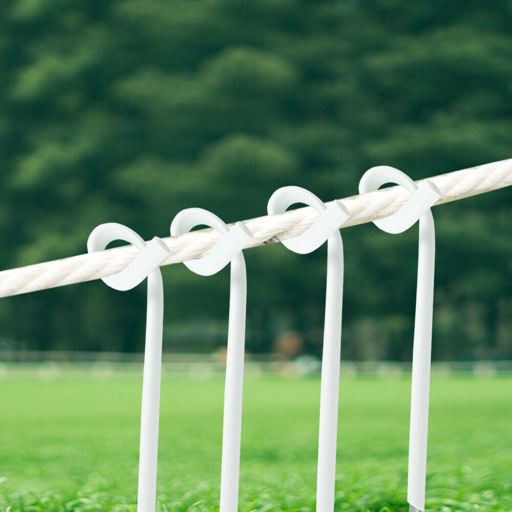 20PCS Tread in Pigtail Steel Posts Fence Pigtail Posts Electric Fence Anti-rust Pig Tail Strip Graze for Graze Farming Tape Fencing
