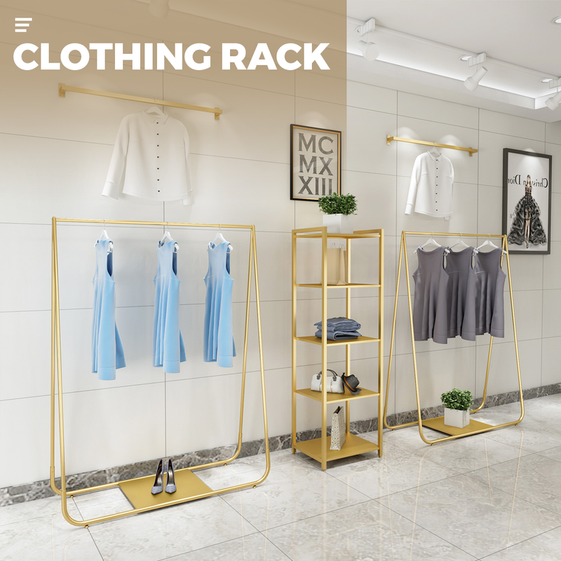 Gold Clothing Rack | Stylish and Heavy Duty | For Retail Shop & Home