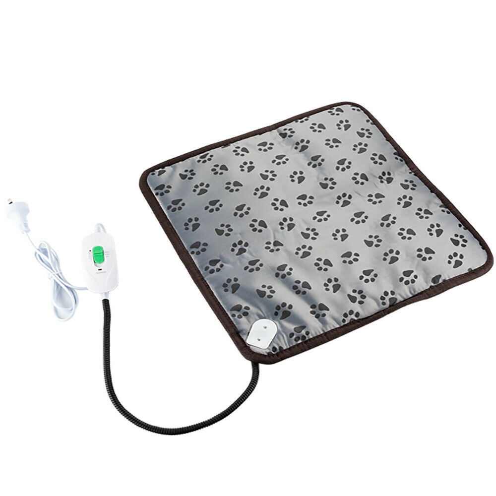 Pet Electric Blanket Waterproof Heat Heating Bite-proof Heated Pad Warmer Heater Mat Protection Bed 45x45cm For Pet Cat Dog Puppy Bunny Gray