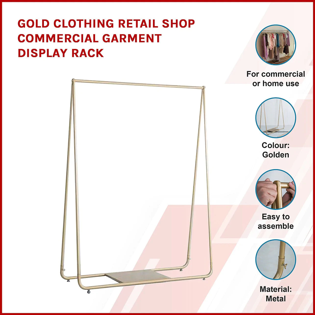 Gold Clothing Rack | Stylish and Heavy Duty | For Retail Shop & Home ...