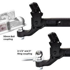 8 Ton Pintle Tow Hook Ball Combo With 2Inch Hitch Ball Towball Receiver Arm Fits 50x500mm Towbar Hitch Towing for 4WD Pickup Truck