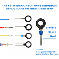 84pcs Terminal Removal Tool Kit Wire Connector Pin Remover Terminal Release Tool Kit Terminal Ejector Kit Multi-Use Car Repair Kit