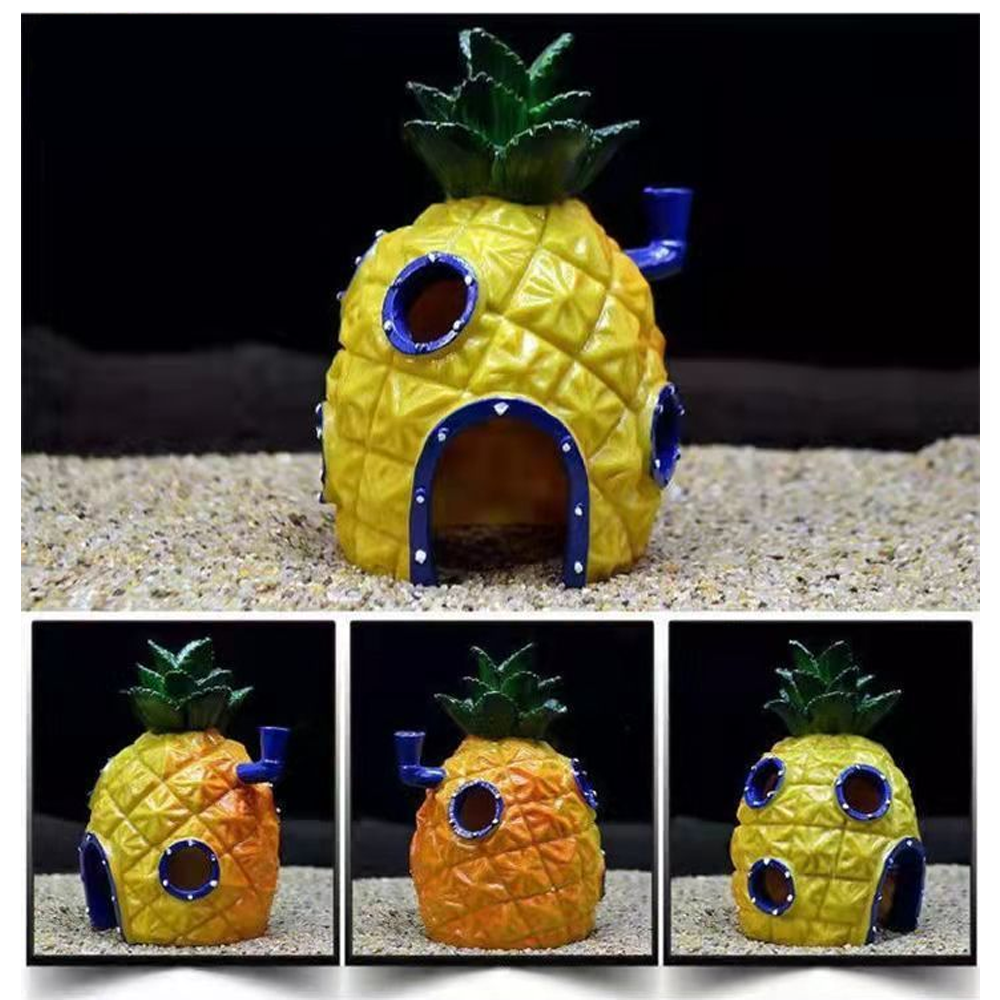 11 PCS Fish Tank Ornaments PVC Aquarium Decorations Fish Bowls SpongeBob Square Pants For Saltwater and Freshwater Tank