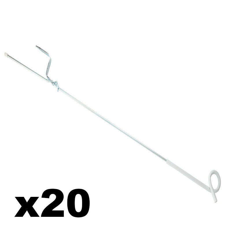 20PCS Tread in Pigtail Steel Posts Fence Pigtail Posts Electric Fence Anti-rust Pig Tail Strip Graze for Graze Farming Tape Fencing