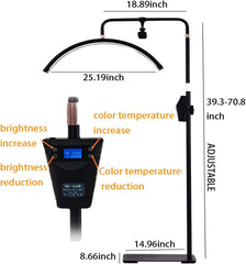 LED Moon Beauty Light Flicker-Free 3000K 6500K 2600LM Light Height Adjustable with Mobile Holder Long Life with Stand for Eyelash Extensions Salon