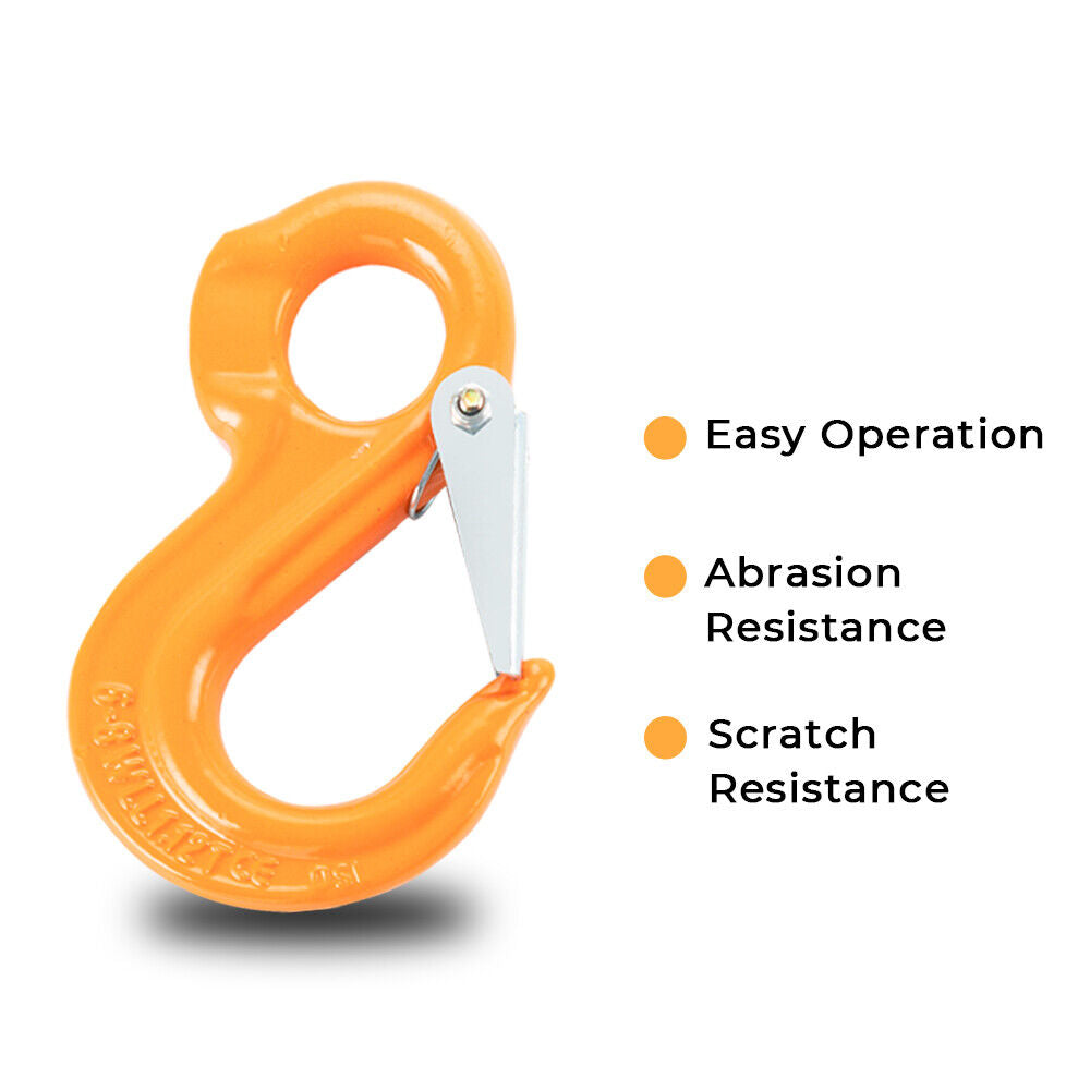 2Pack 7/8 mm Eye Sling Hook with Hammerlock Heavy Duty Safety Chain Swivel Winch Hook for Caravan Camper Trailer 2T Working Load Limit