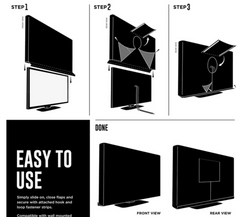 Dust-proof Outdoor TV Cover 55-58 Inch Flat Television Waterproof UV Resistant Protector, Built In Remote Controller Storage Pocket-XL