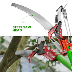 Alston 8M Detachable Pole Pruning Saw Tree Trimmer Extendable Shearing Loppers Hand Pole Saw With Storage Bag Portable Long Reach Yard Garden Pruning Cutter